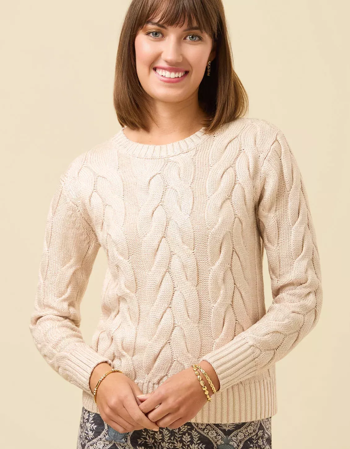Florence Crewneck Sweater Champagne Foil
