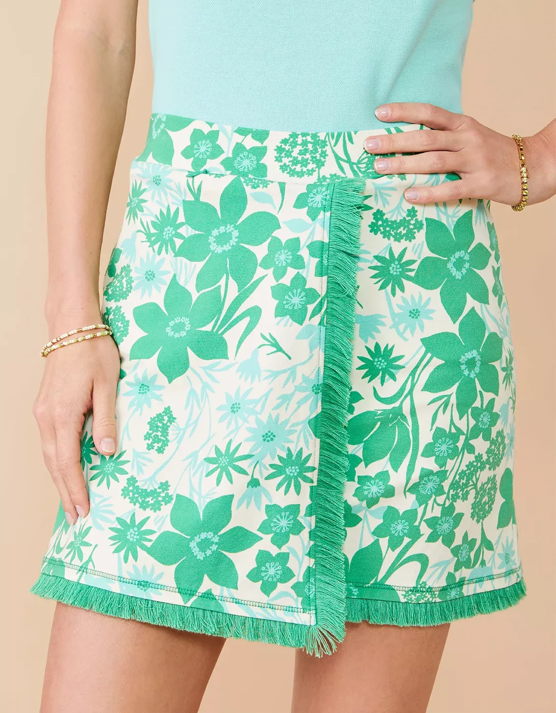Fringe Wrap Skort Marsh Hens Wildflowers