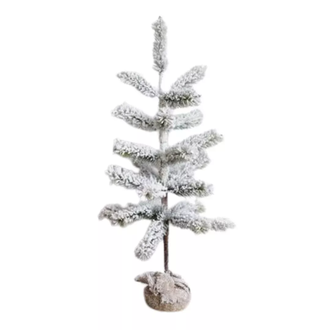 FROSTED TREE W/ BURLAP BASE