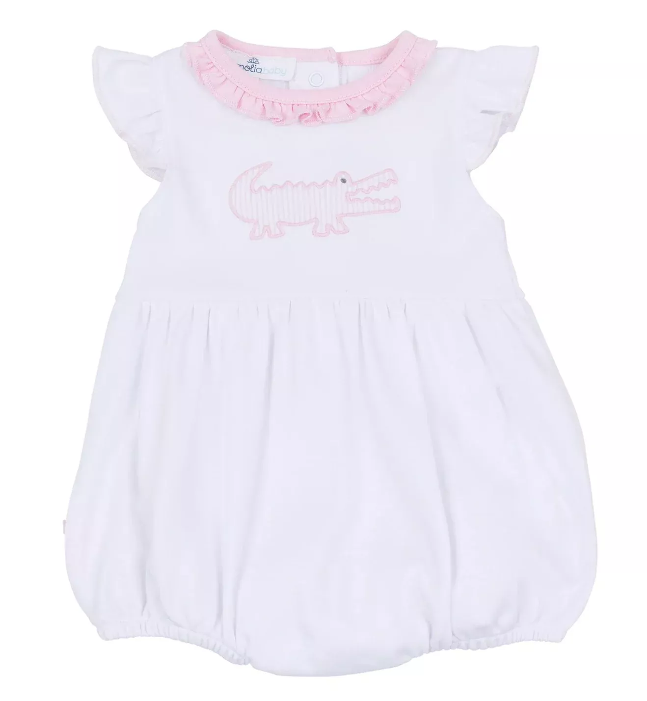 GATOR PINK RUFFLE APPLIQUE BUBBLE