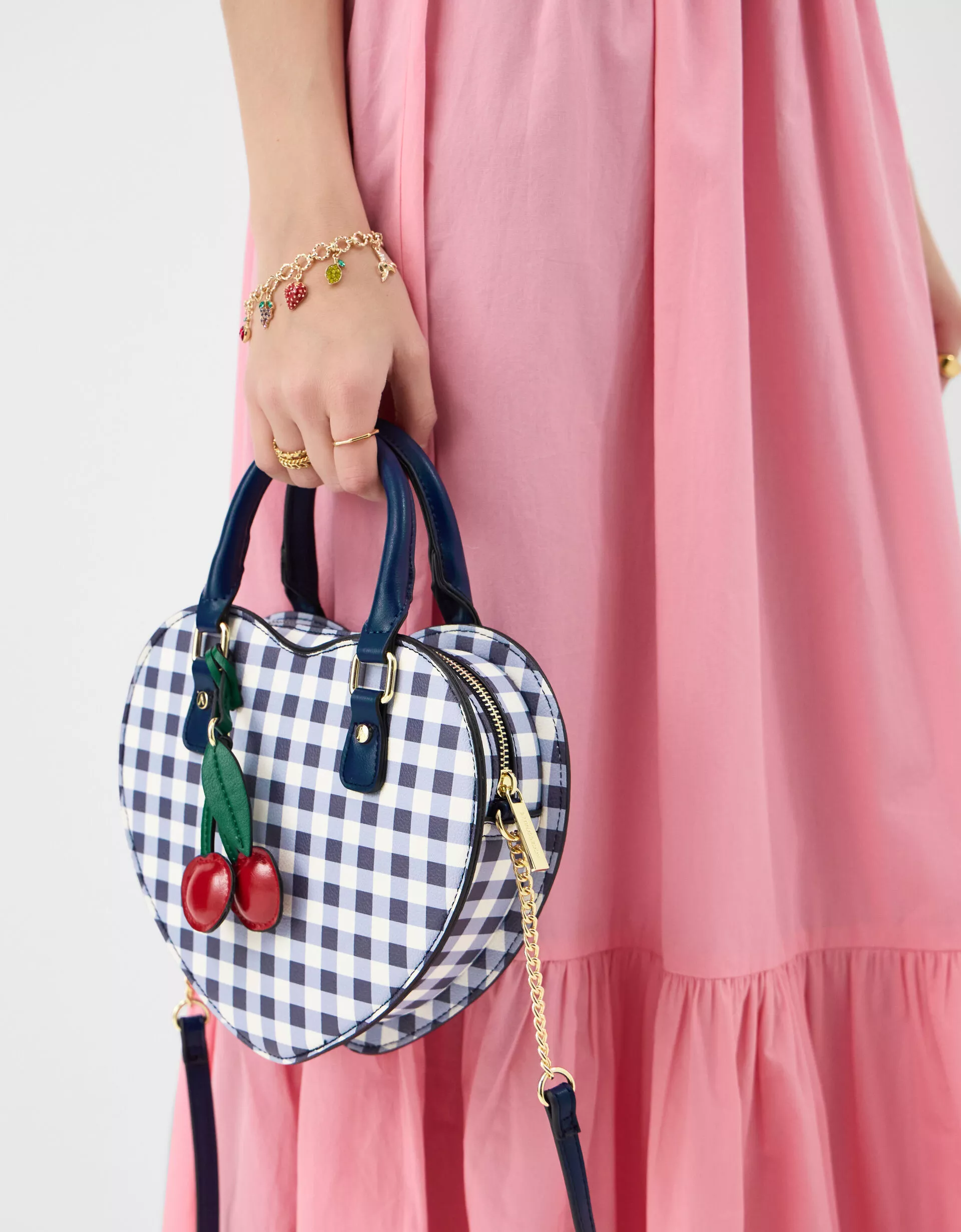 Gingham Heart Crossbody Bag