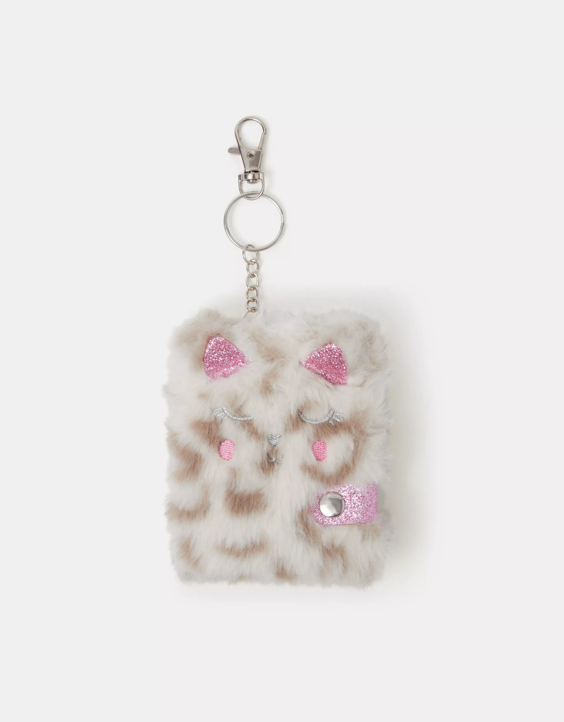 Girls Mini Fluffy Cat Keychain