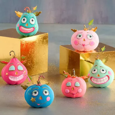 Glitterville Tabletop Pumpkin Pixies
