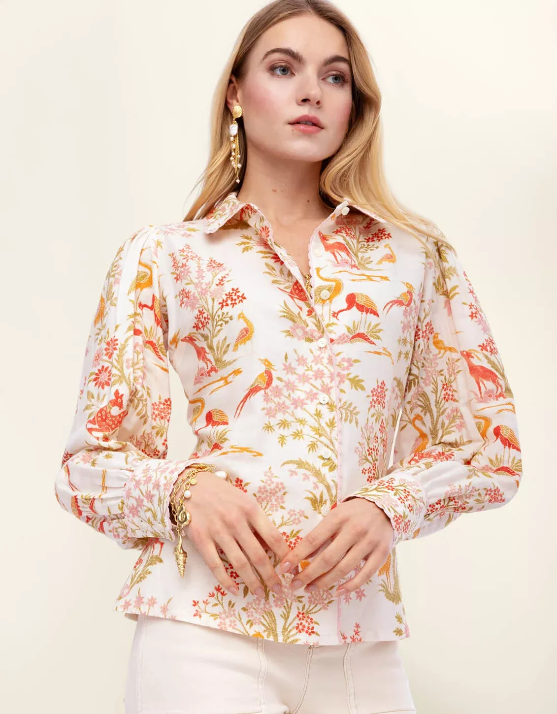 Gloria Blouse Castillo Toile Cream
