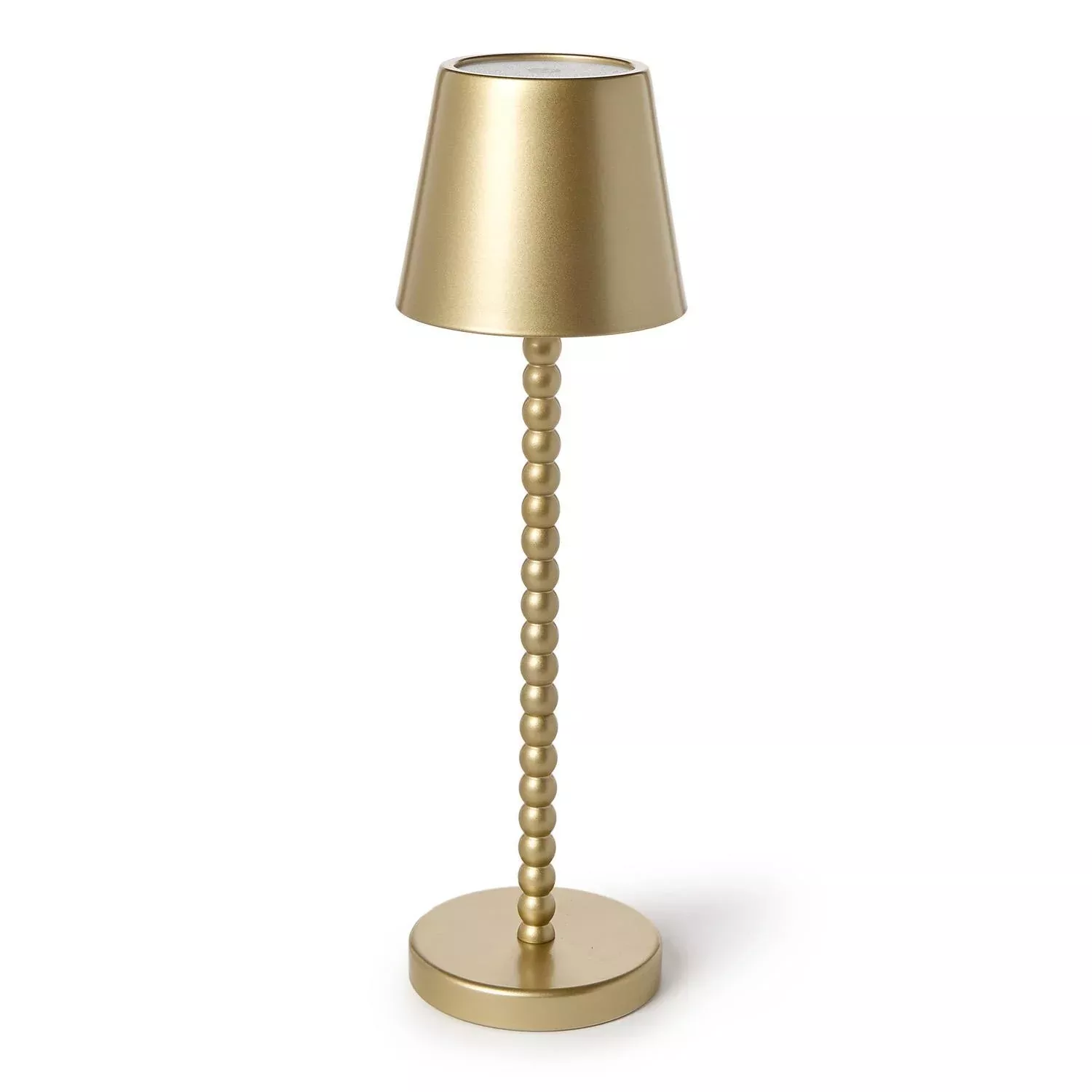 GOLD BEADED POLE LED CORDLESS TABLE LAMP