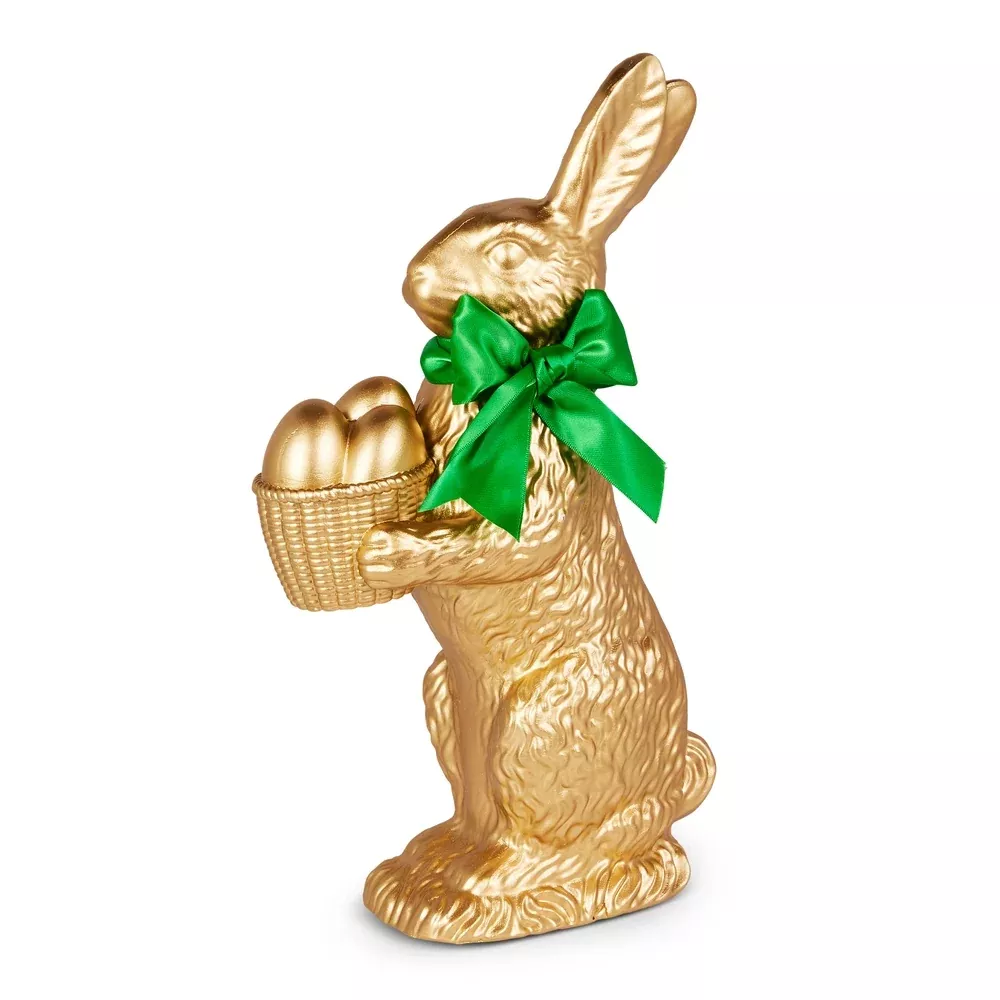 GOLD BUNNY WITH EGG BASKET