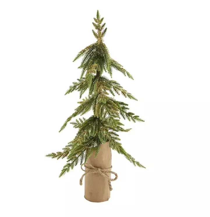 GOLD GLITTER KRAFT POT CHRISTMAS TREE