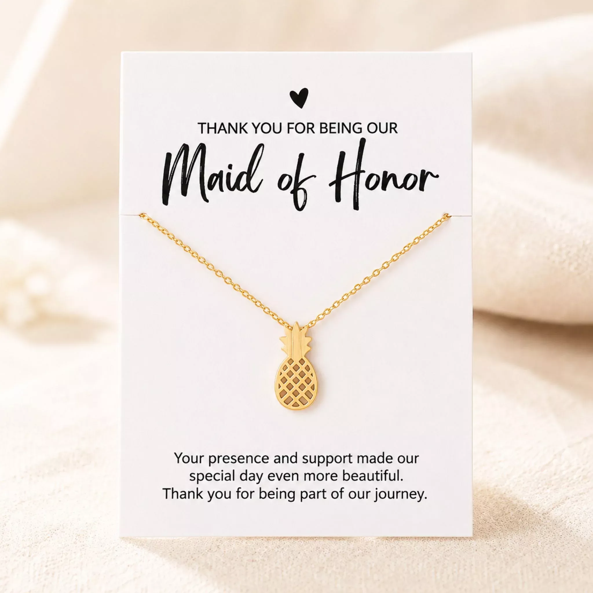 Gold Pineapple Bridal Party Necklace Gift