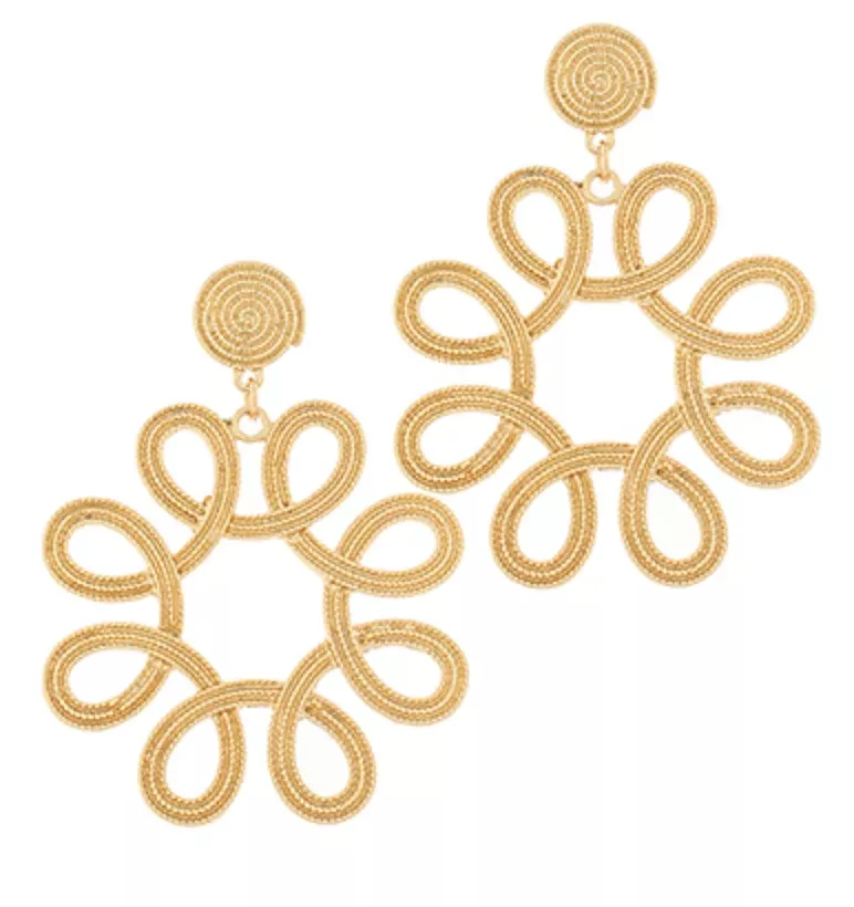 GOLD TEXTURED GEOMETRIC EARRINGS