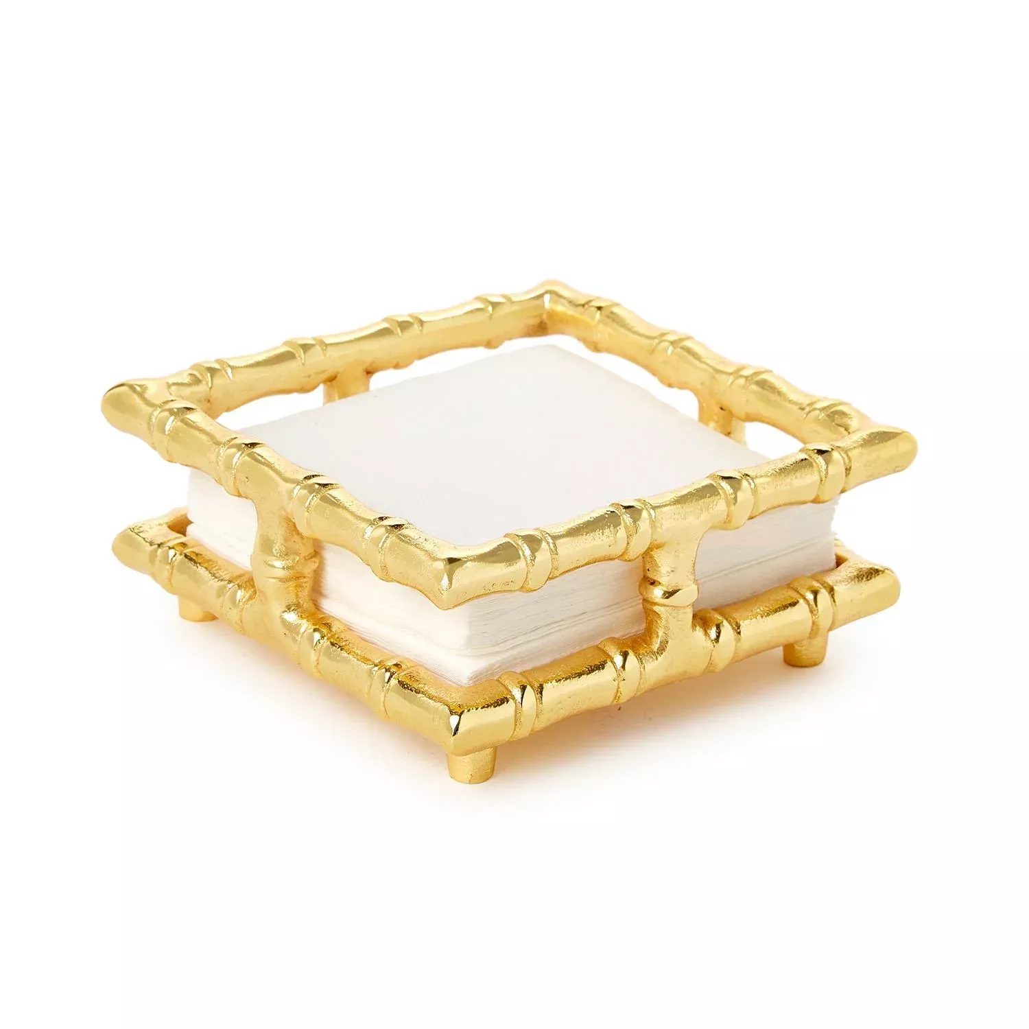 GOLDEN BAMBOO COCKTAIL NAPKIN HOLDER