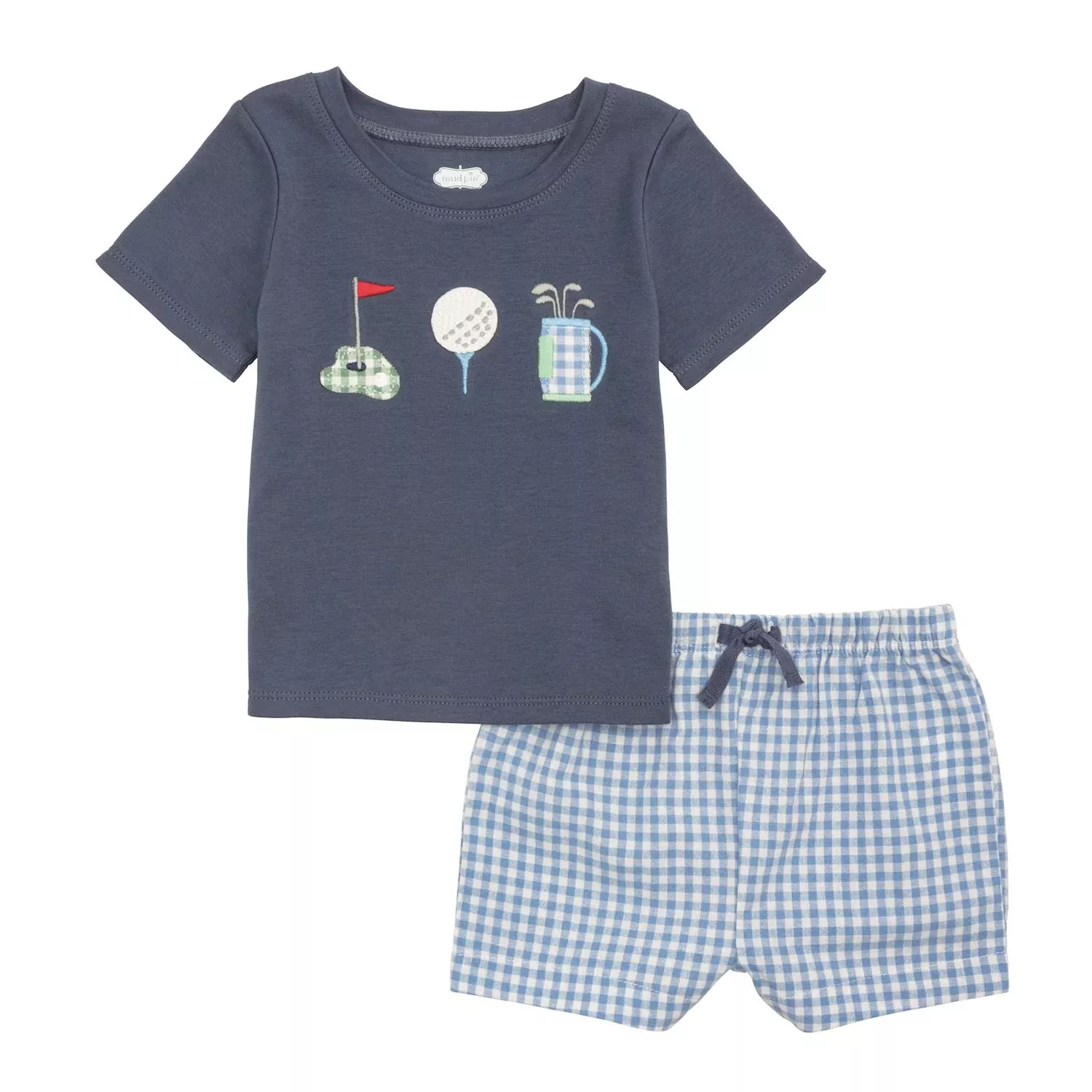 GOLF BLUE APPLIQUE SHORT SET