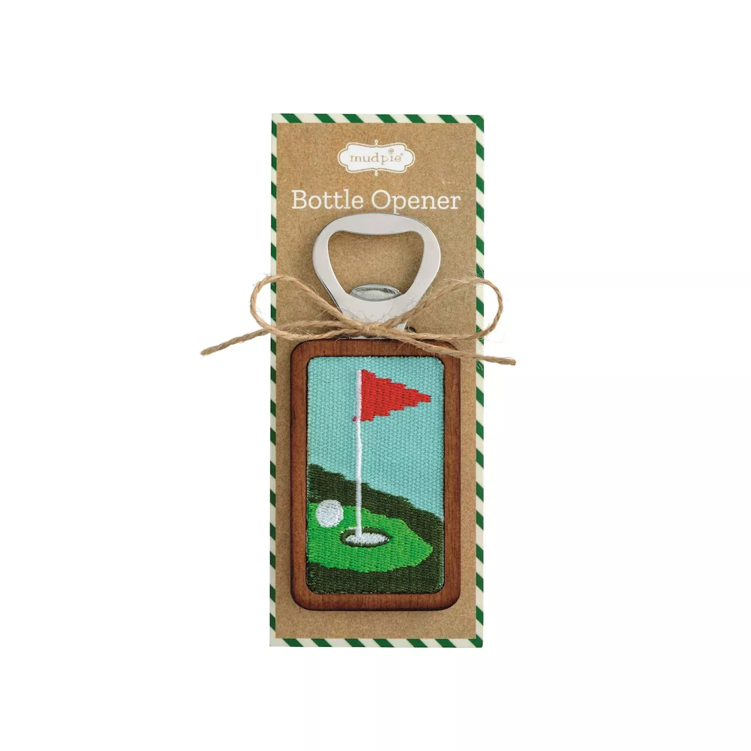 GOLF COURSE & FLAG NEEDLEPOINT BOTTLE OPENER