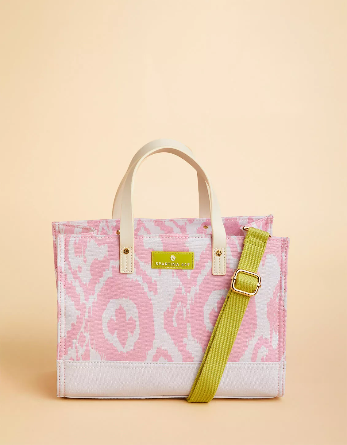 Golf Crossbody Tote Pink Ikat