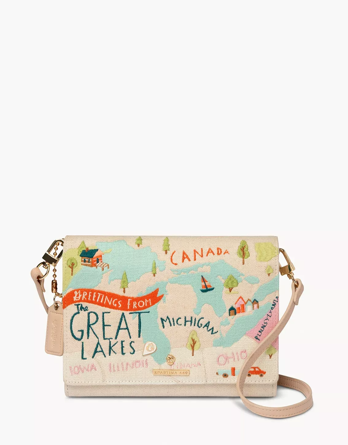 Great Lakes Embroidered Convertible Crossbody