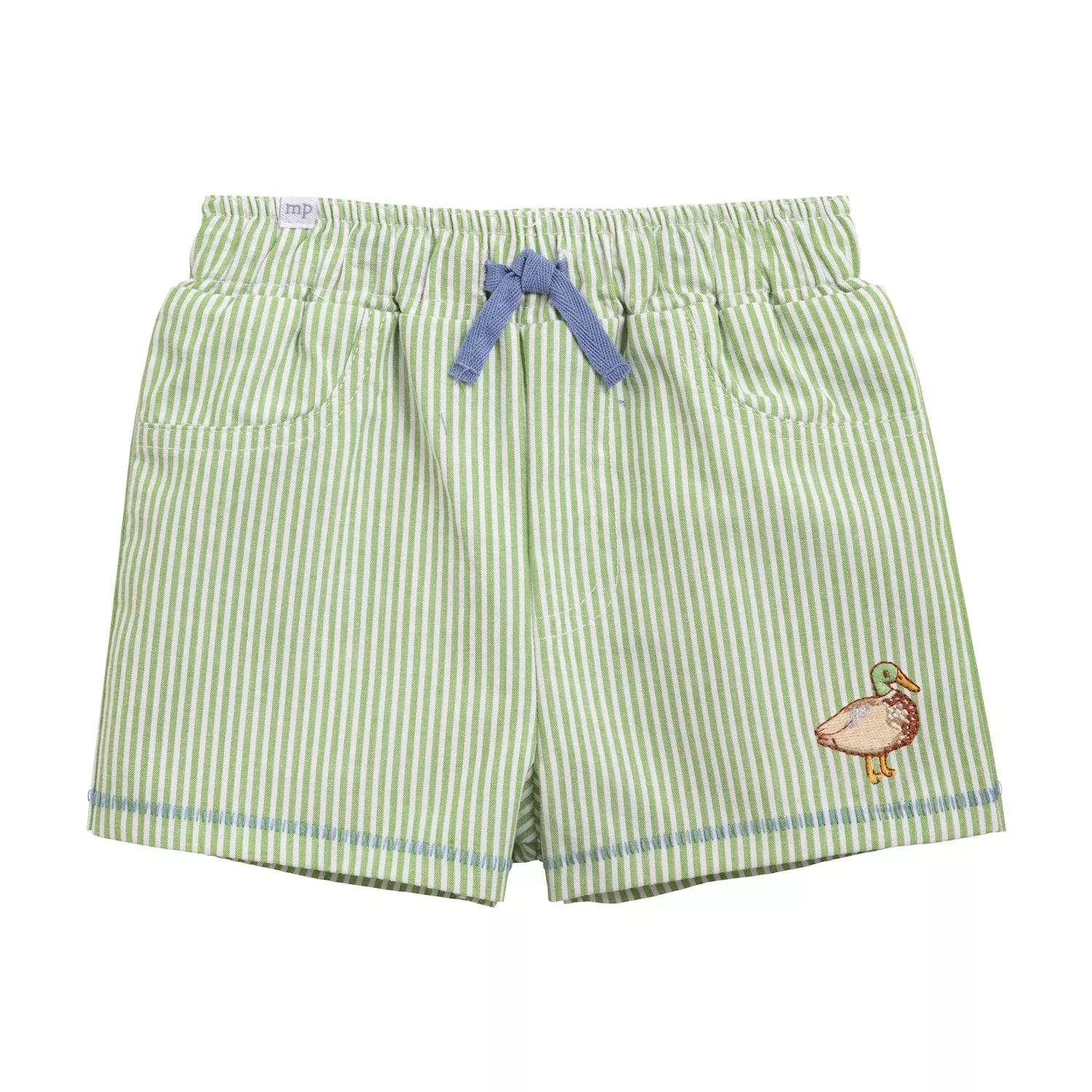 GREEN STRIPE EMBROIDERED DUCK SWIM TRUNK