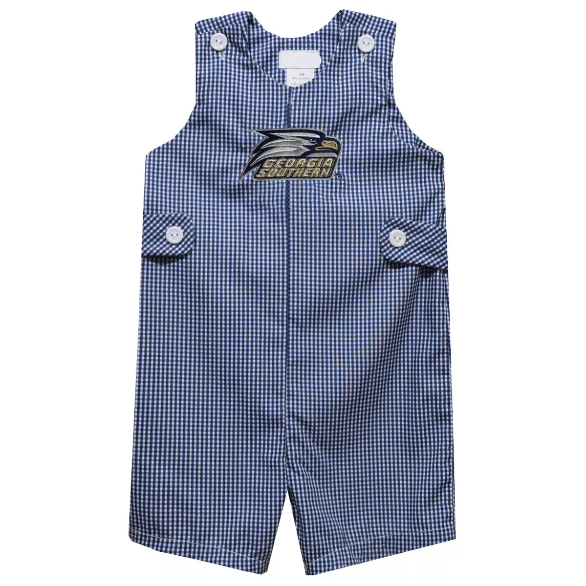GSU EAGLES EMBROIDERED NAVY GINGHAM BOYS JON JON