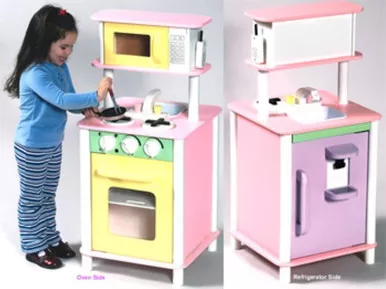 Guidecraft Pastel Play Kitchenette Compact Kitchen