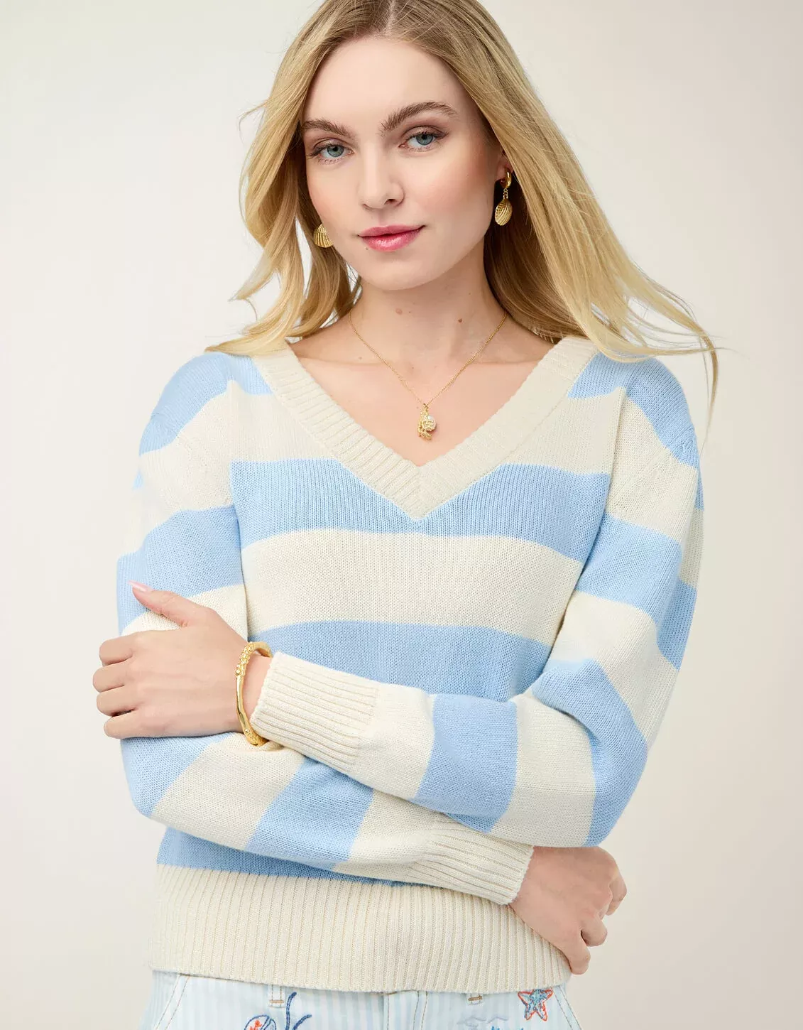 Harbour Sweater Tide Foam Stripe