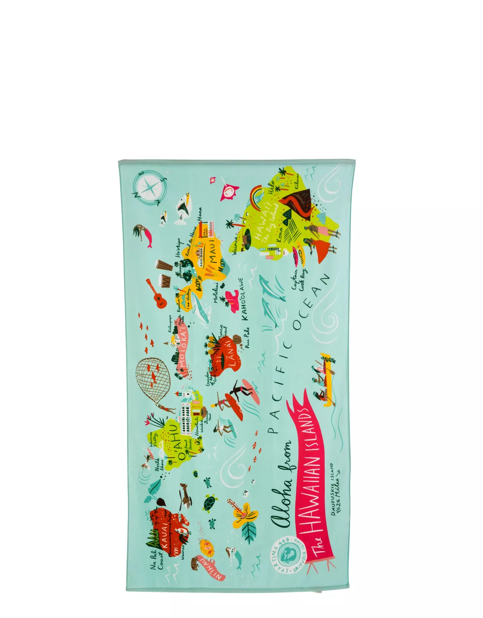 Hawaiian Islands Beach Towel