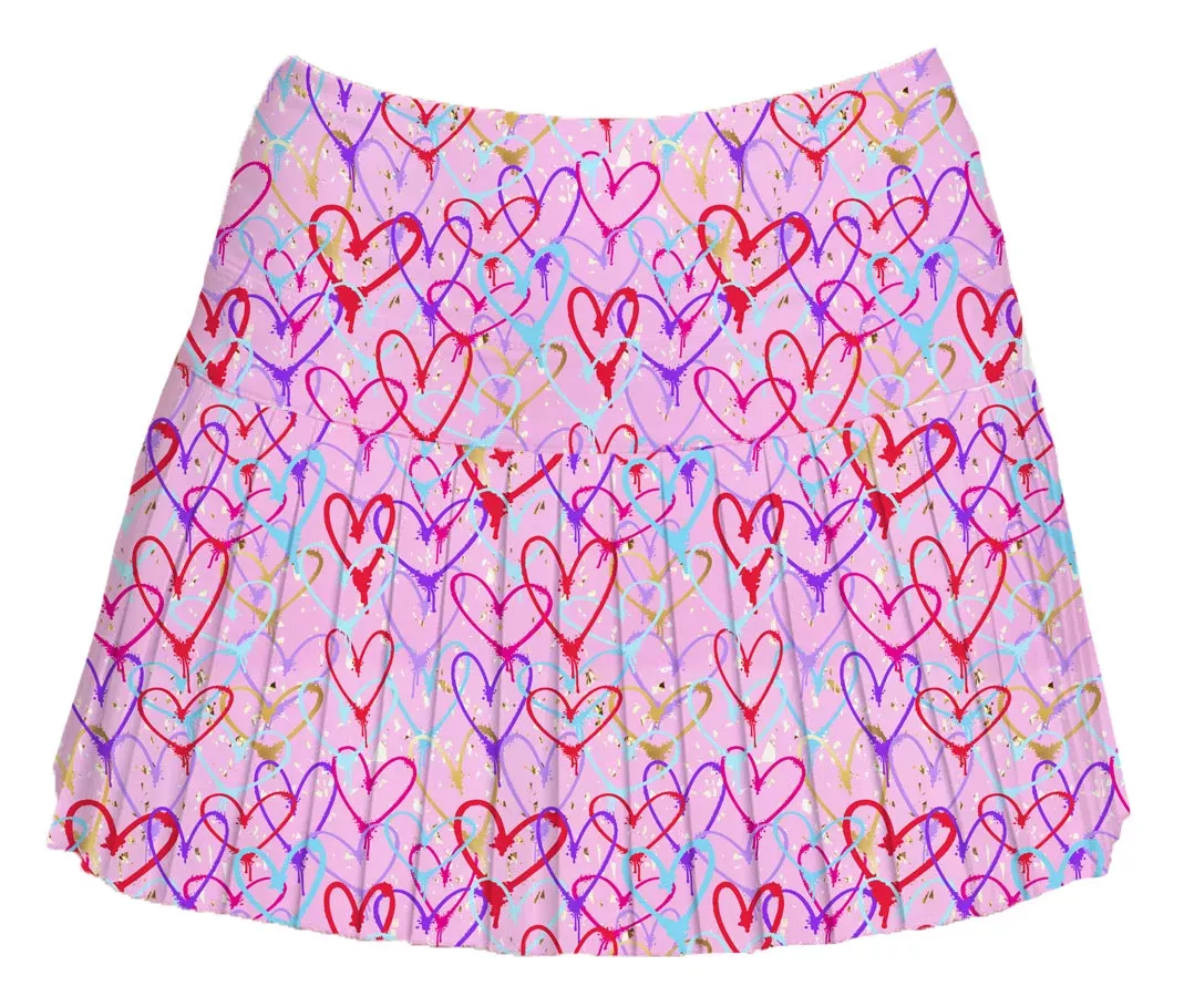HEART COLLAGE MINI PLEAT SKORT