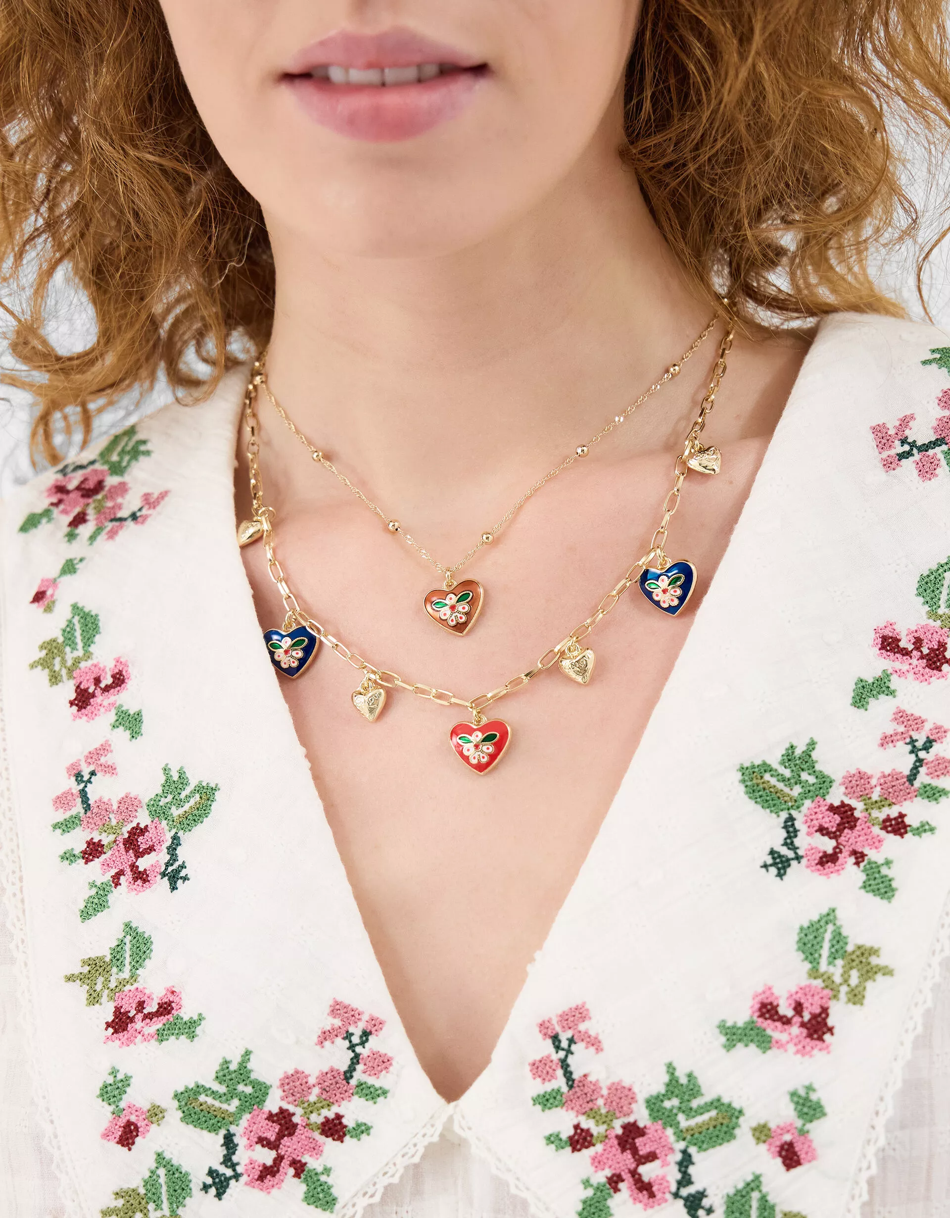 Heart Pendant Layered Necklace