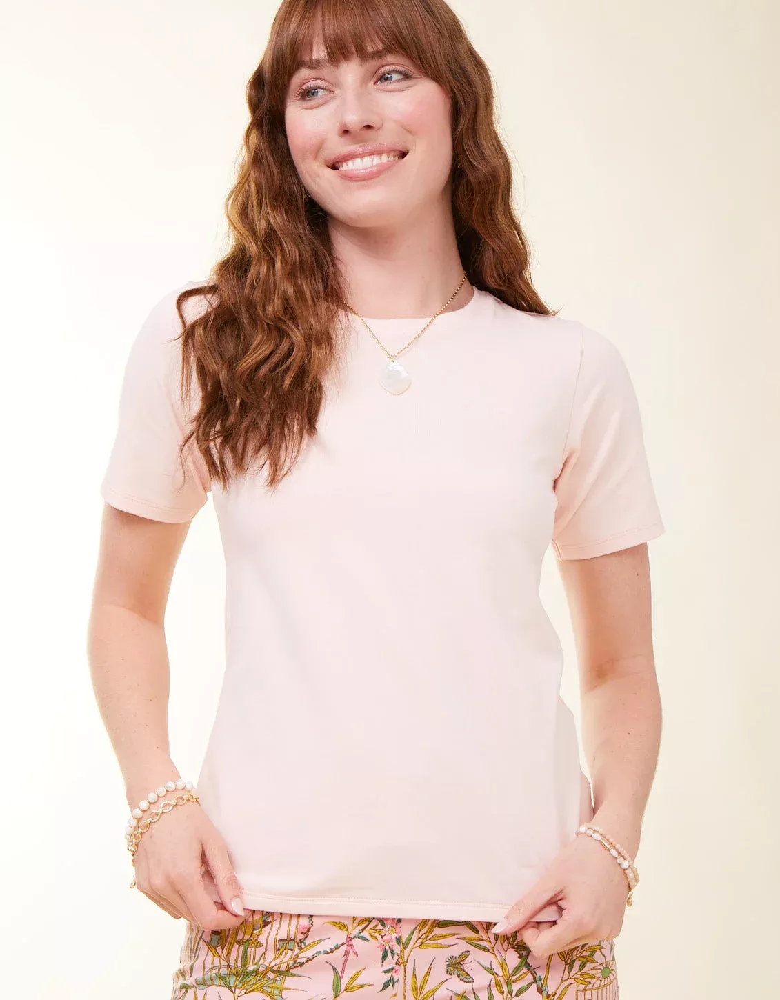 Heyward Jersey Tee Pale Rose