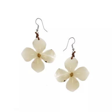Hibiscus Flower Tagua Earrings