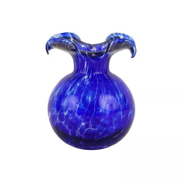 HIBISCUS GLASS COBALT TORTOISESHELL BUD VASE