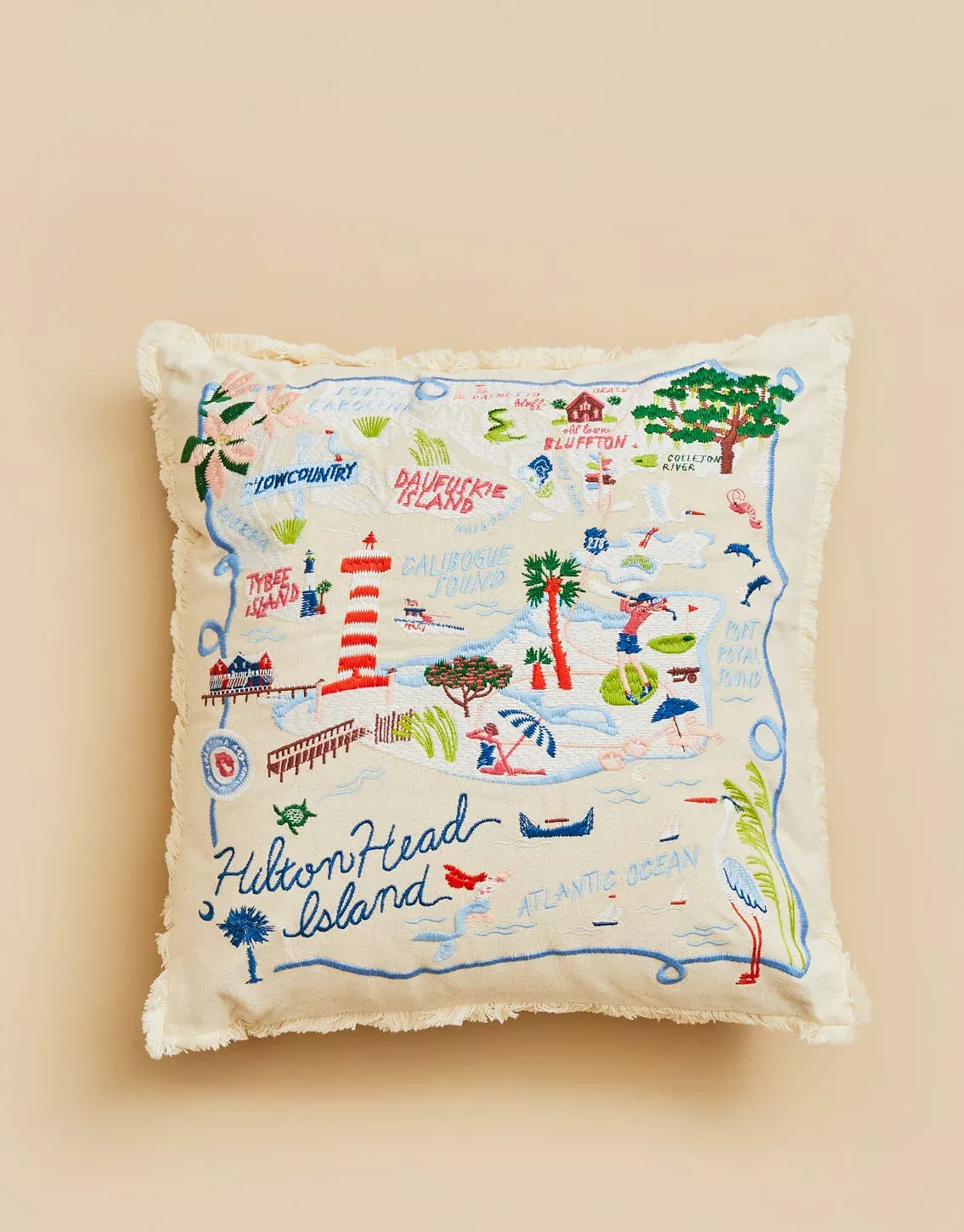 Hilton Head Embroidered Pillow