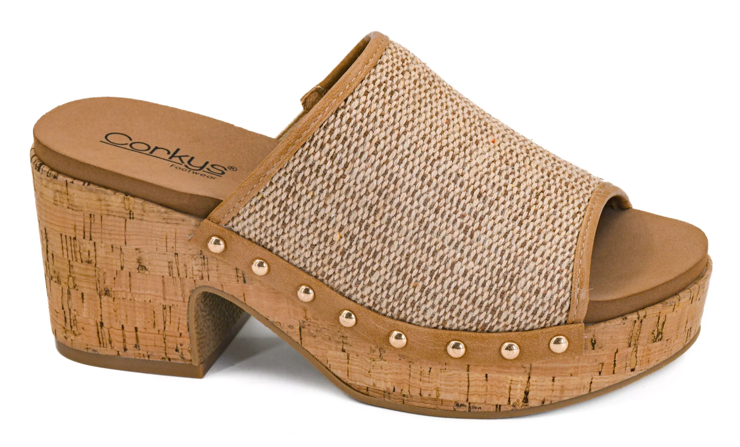 HONEY RAFFIA PLATFORM HEELS