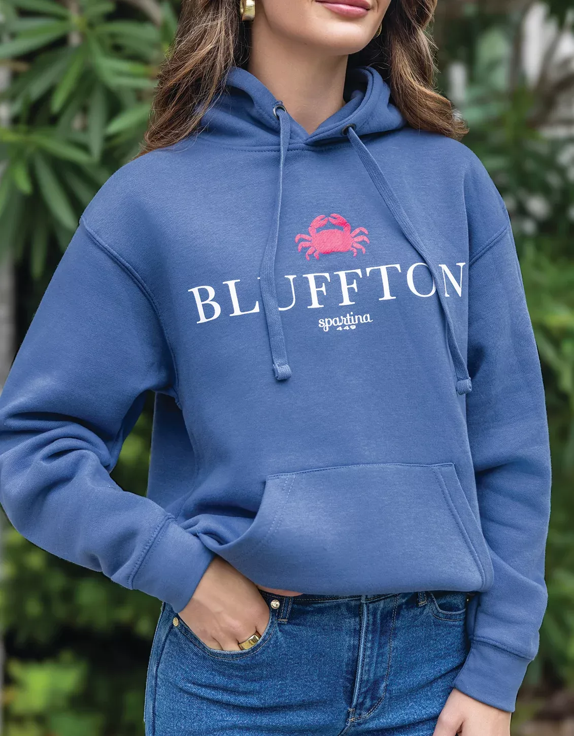 Hoodie Bluffton Crab Denim