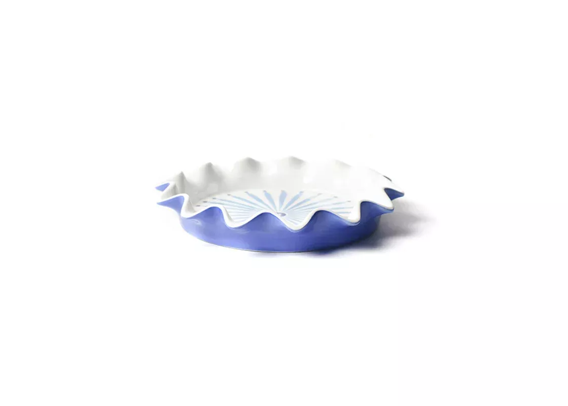 IRIS BLUE BURST RUFFLE PIE DISH