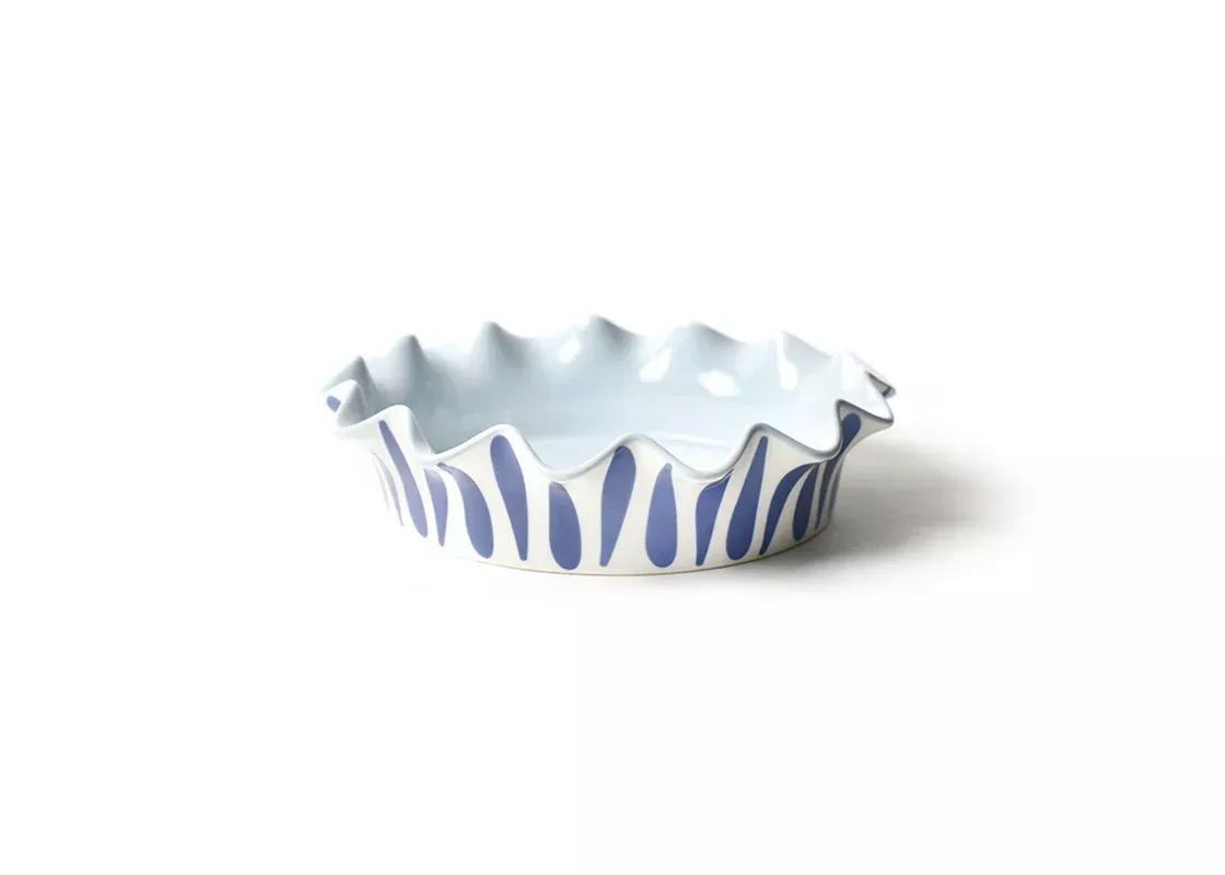 IRIS BLUE DROP RUFFLE PIE DISH
