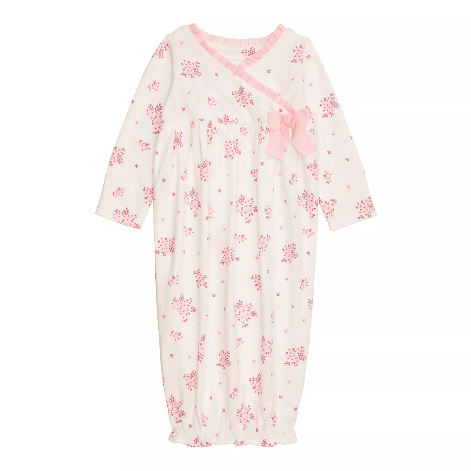 IVORY BLOSSOM RUFFLE SIDE PLACKET GOWN
