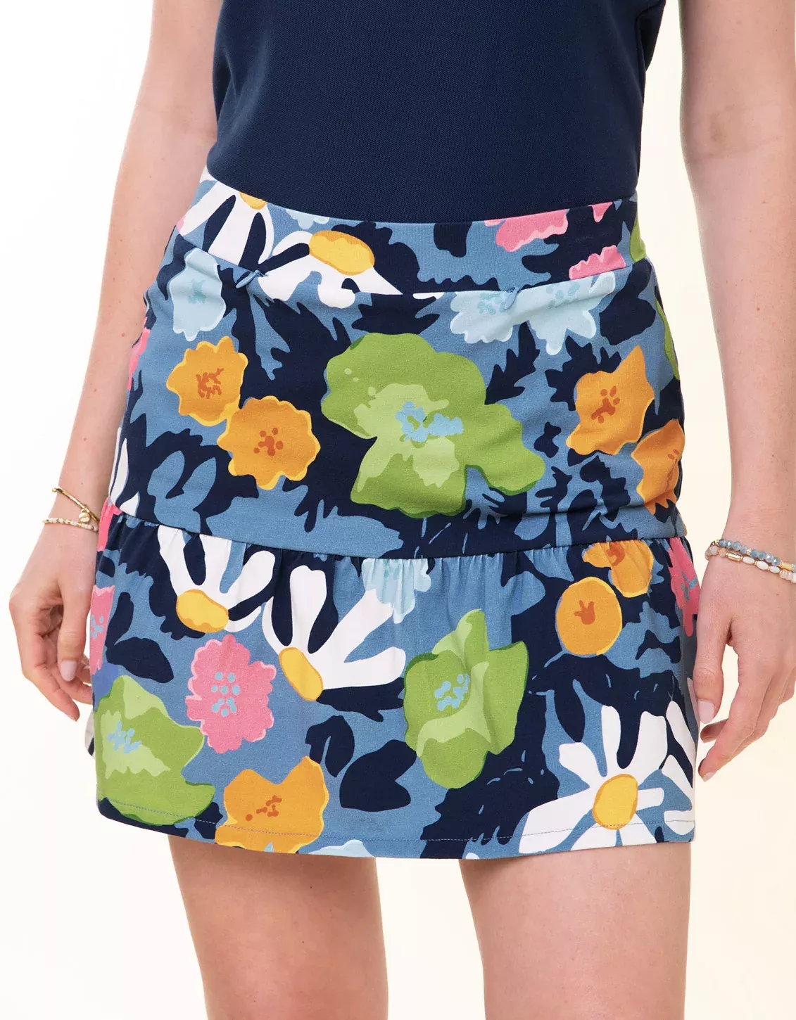 Jersey Flounce Skort Strathy Hall Abstract Floral