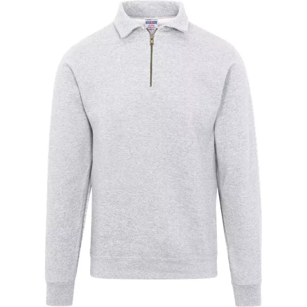 Jerzees Mens Fleece Quarter Zip Pullover- Ash- Egotier 4528