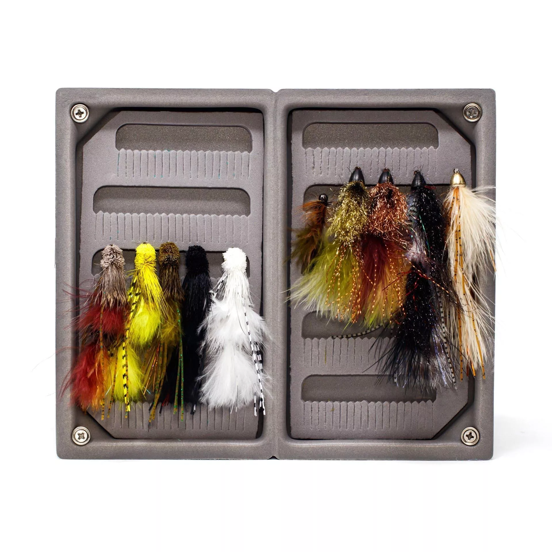 JHFLYCO Loaded Foam Fly Box – Medium Streamer Assortment