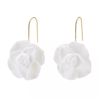 Jilzarah Clay Flower Drop Wire Earrings