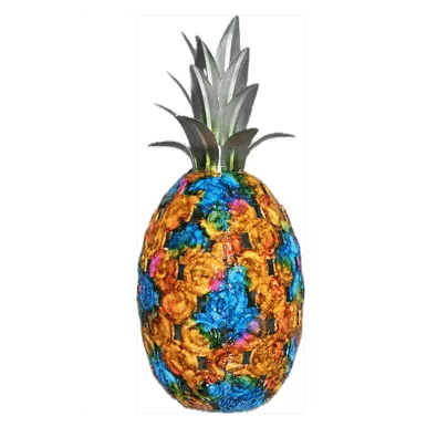 Koppe Tabletop Colorful Cut Metal Pineapple Figurine
