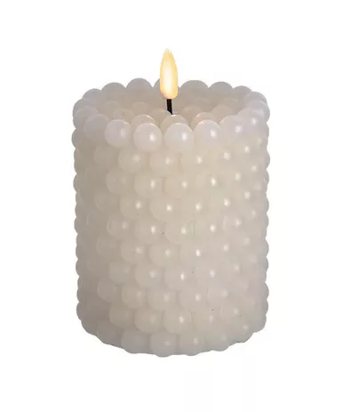 Kurt Adler LED Flame Flicker Bubble Ivory Candle