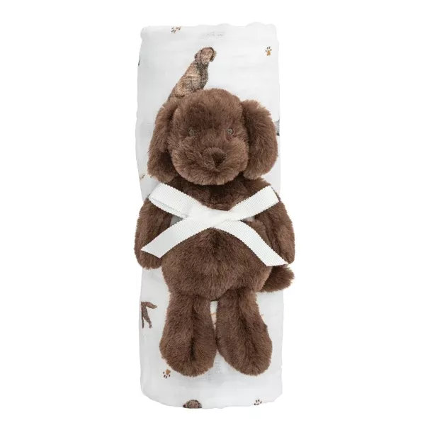 LAB SWADDLE & RATTLE SET