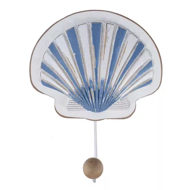 Large Blue Scallop Seashell Wall Hook