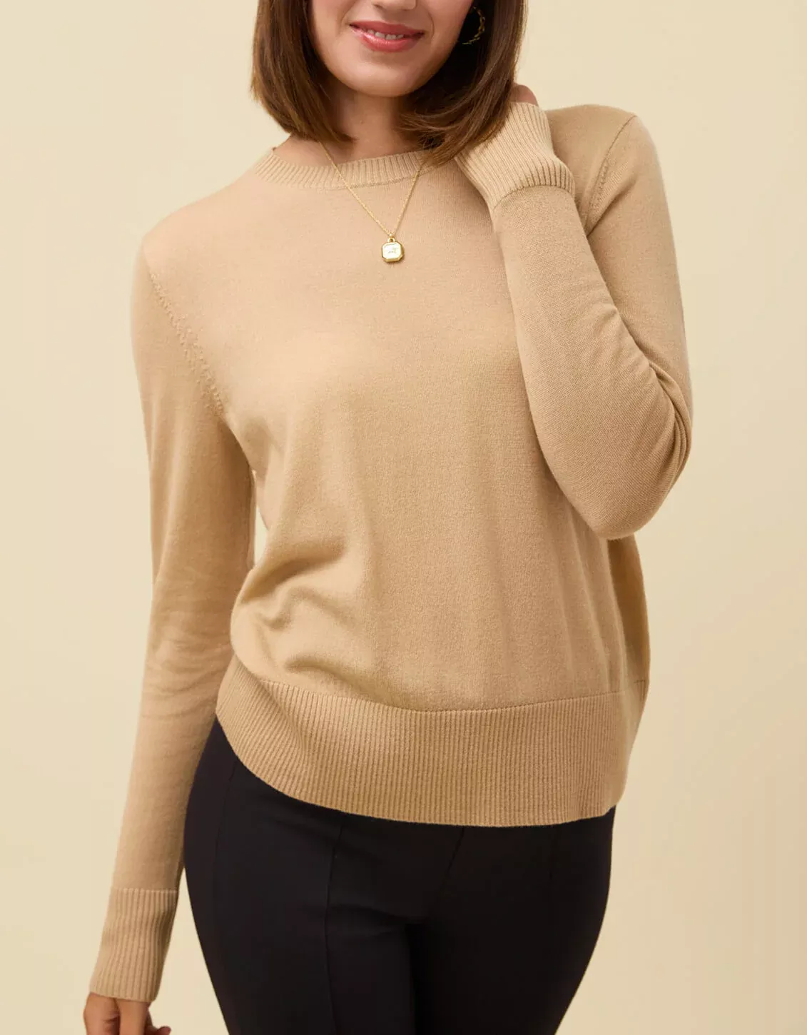Laurel Crewneck Sweater Sesame