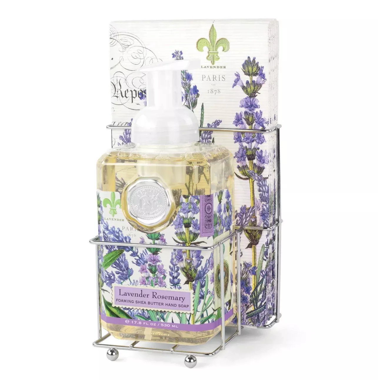 LAVENDAR ROSEMARY FOAMING SOAP & NAPKIN SET