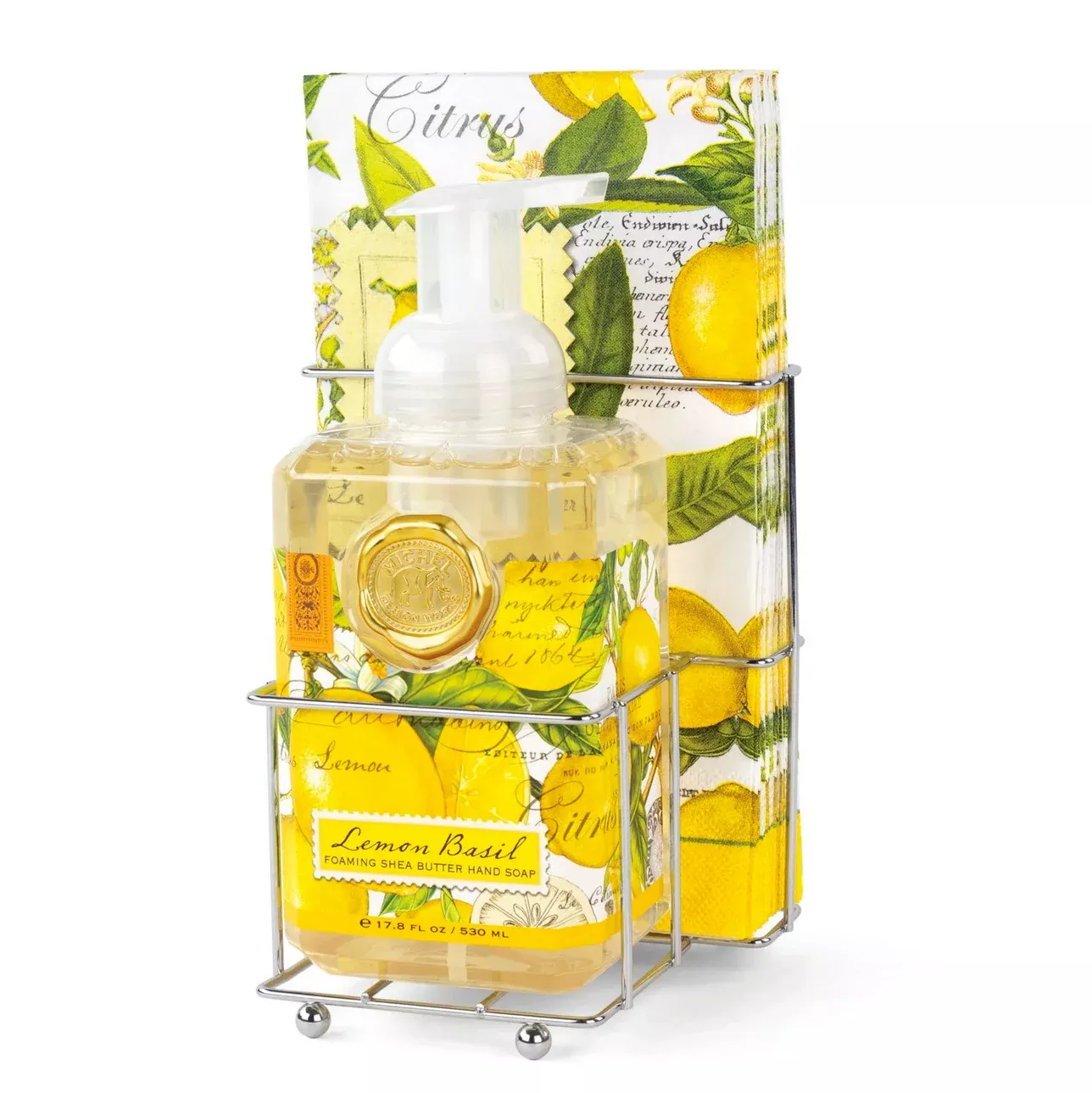 LEMON BASIL FOAMING SOAP & NAPKIN SET