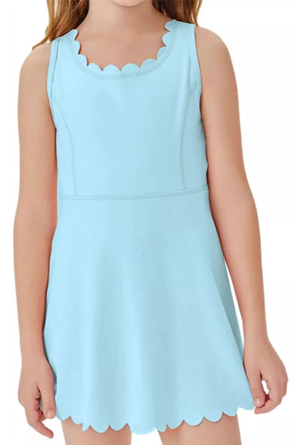 LIGHT BLUE SCALLOP ATHLETIC DRESS