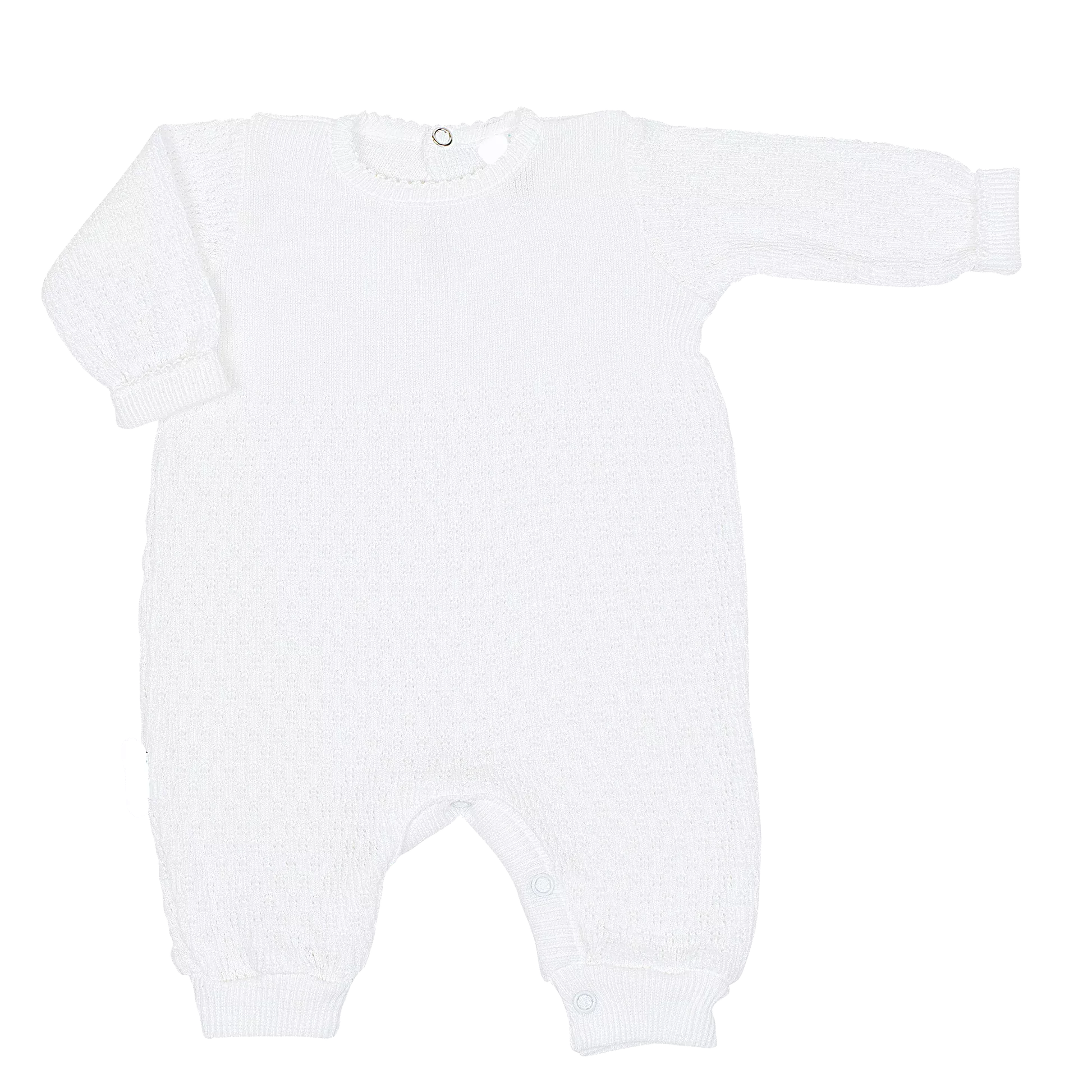 LONG SLEEVE PATY KNIT WHITE TRIM ROMPER #166LS