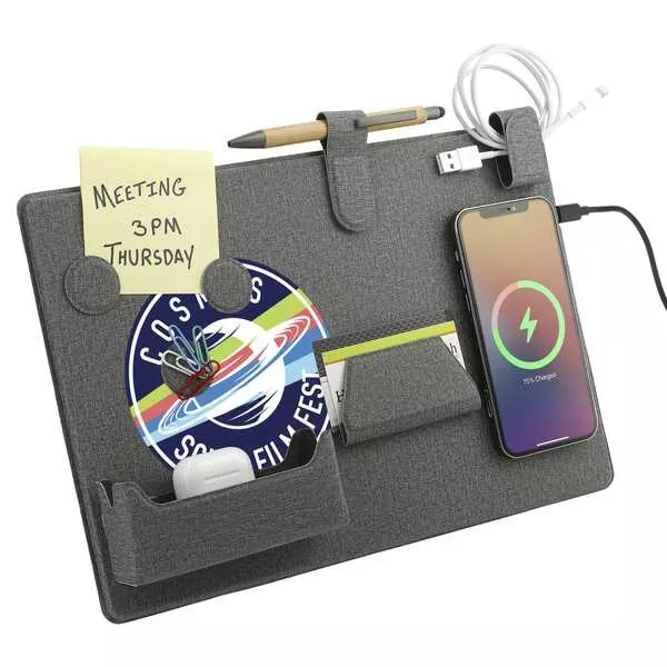 MagClick™ Fast Wireless Charging Desk Organizer- Gray- PCNA 7143-34