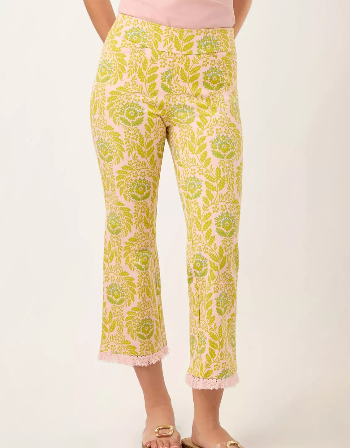 Maren Fringe Pant Seawall Scroll Rose