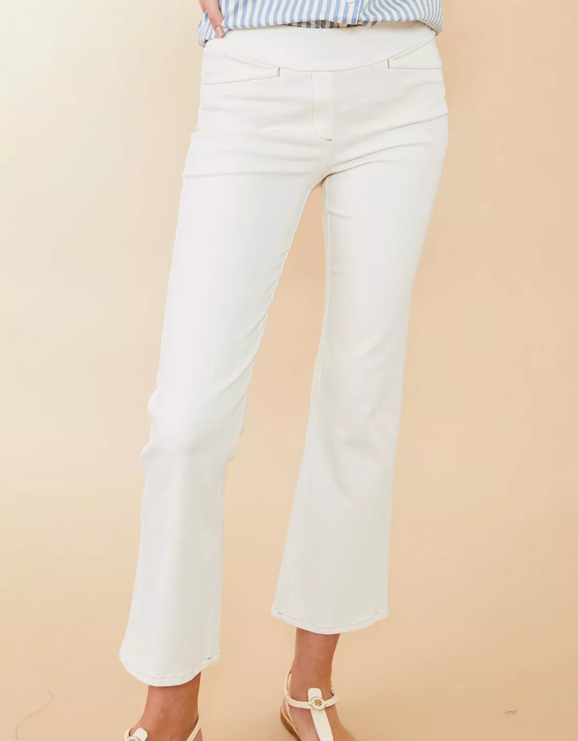 Maren Kick Flare Jean Pearl White